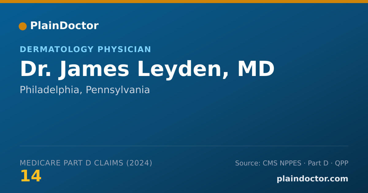 Shareable card for James Leyden, MD - Dermatology Physician, Philadelphia, PA