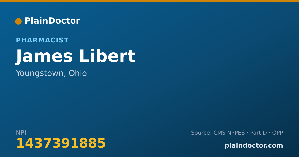Shareable card for James Libert - Pharmacist, Youngstown, OH