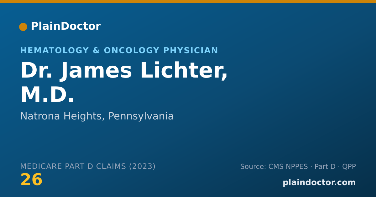 Shareable card for James Lichter, M.D. - Hematology & Oncology Physician, Natrona Heights, PA