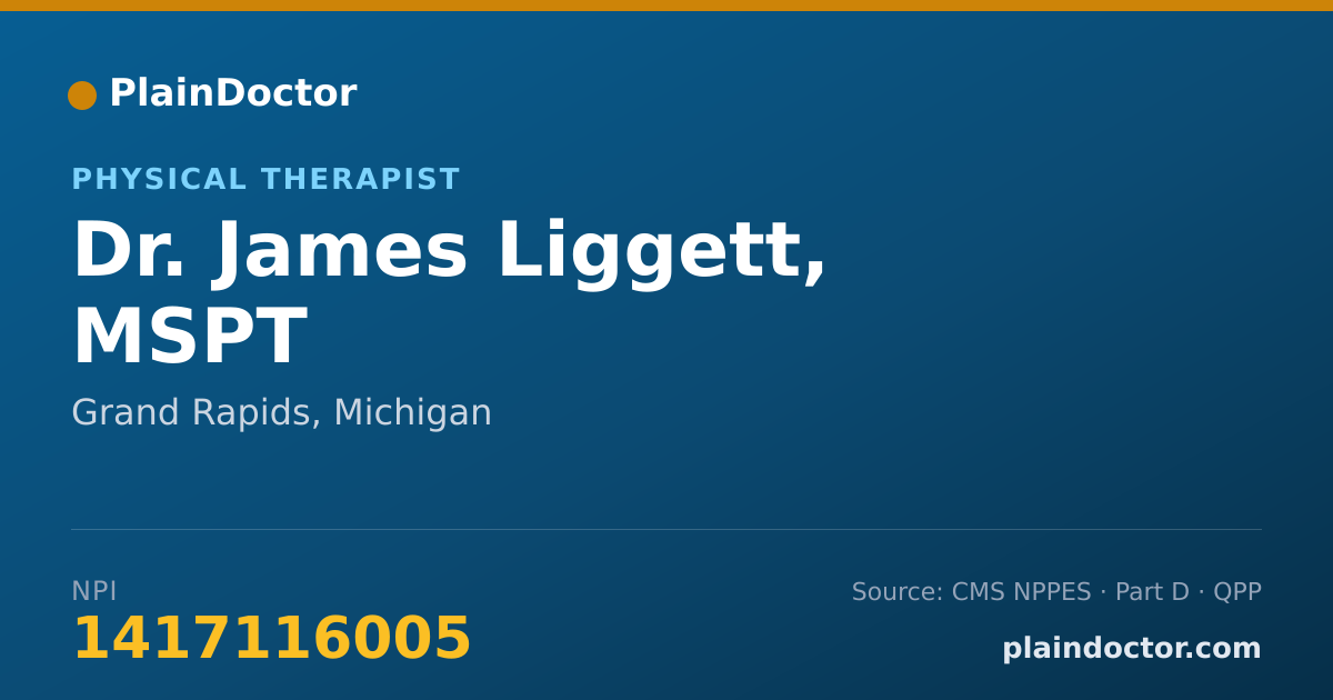 Shareable card for James Liggett, MSPT - Physical Therapist, Grand Rapids, MI