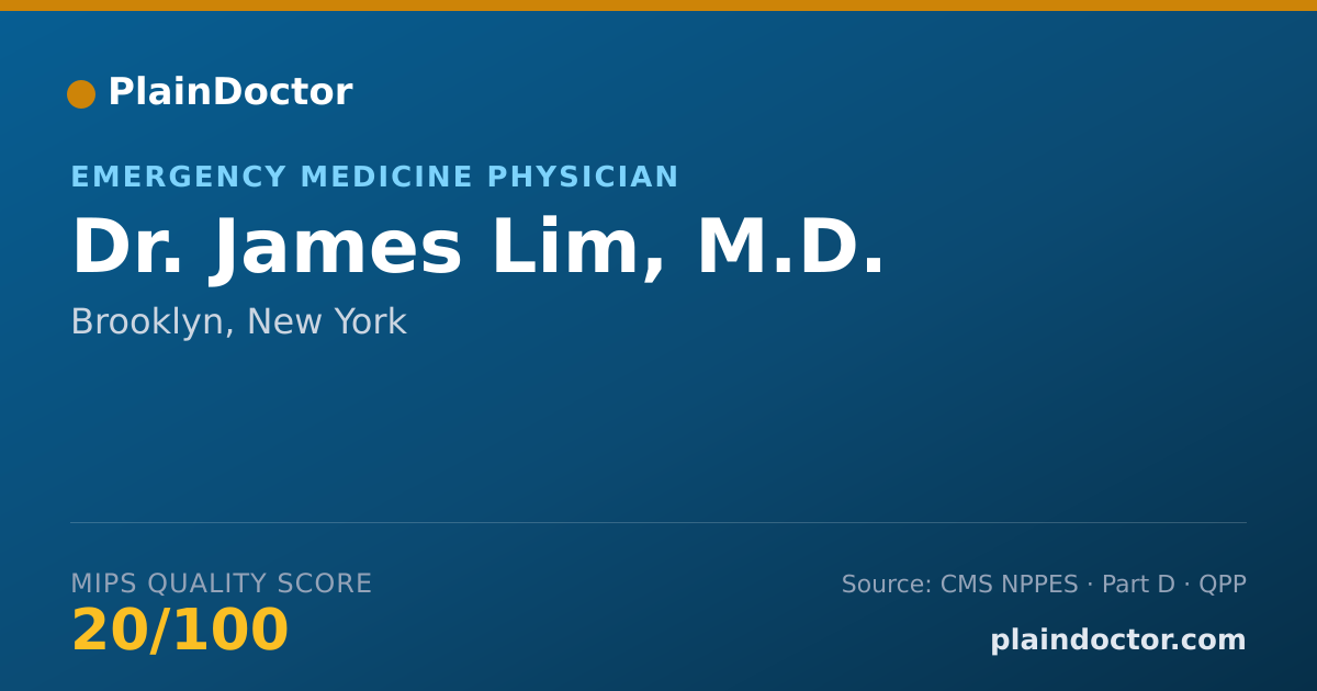 Shareable card for James Lim, M.D. - Emergency Medicine Physician, Brooklyn, NY