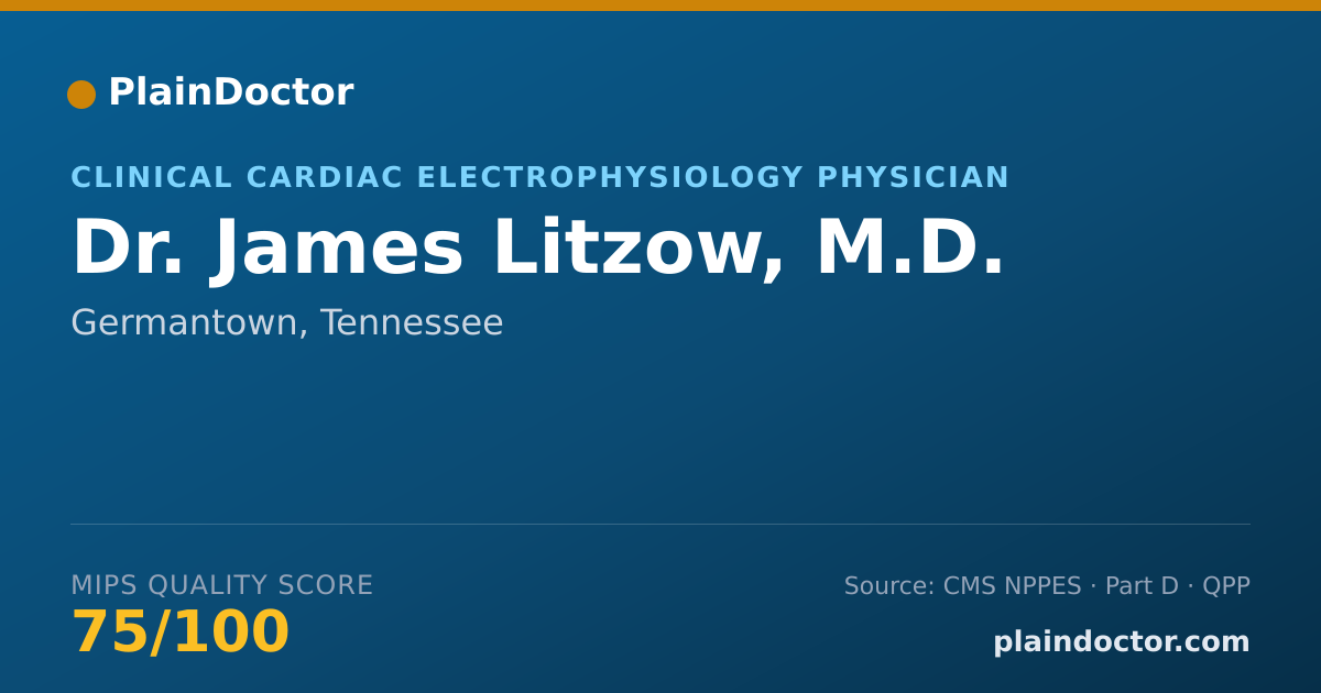 Shareable card for James Litzow, M.D. - Clinical Cardiac Electrophysiology Physician, Germantown, TN