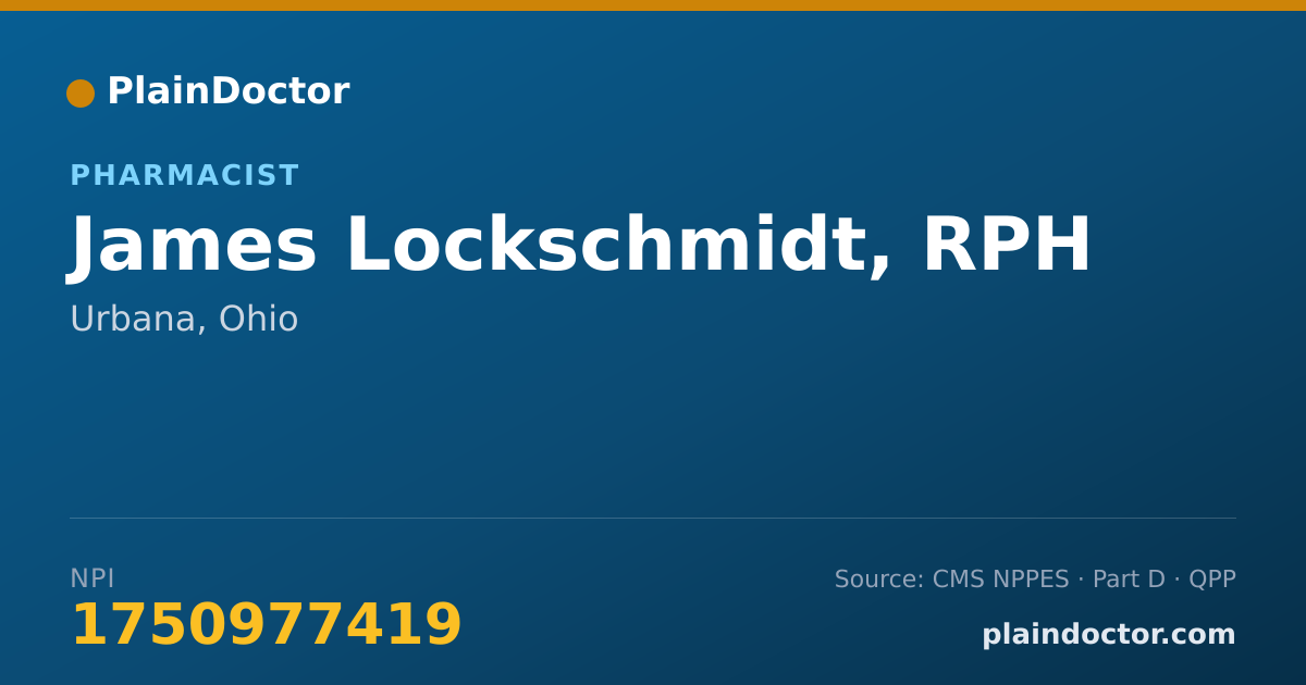 Shareable card for James Lockschmidt, RPH - Pharmacist, Urbana, OH