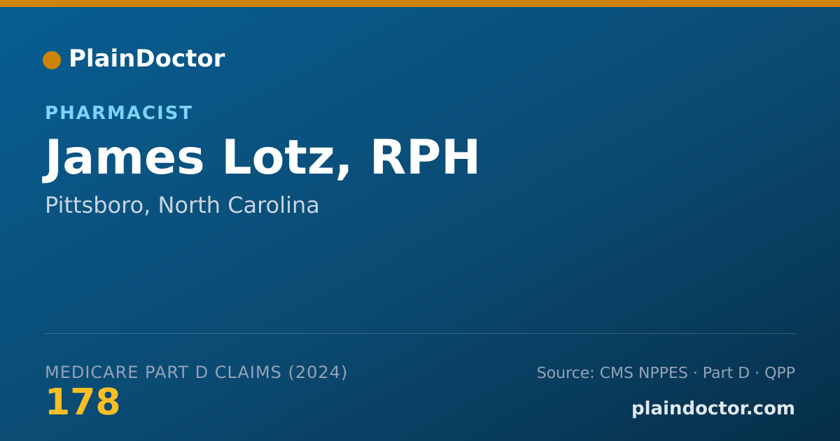 Shareable card for James Lotz, RPH - Pharmacist, Pittsboro, NC