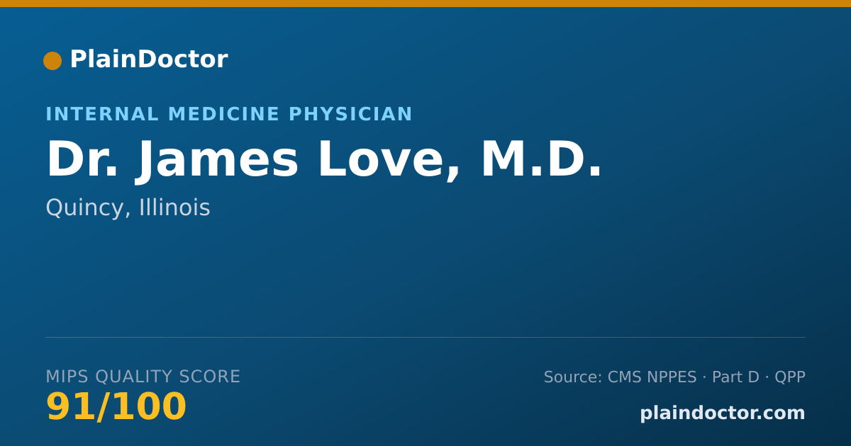 Shareable card for James Love, M.D. - Internal Medicine Physician, Quincy, IL