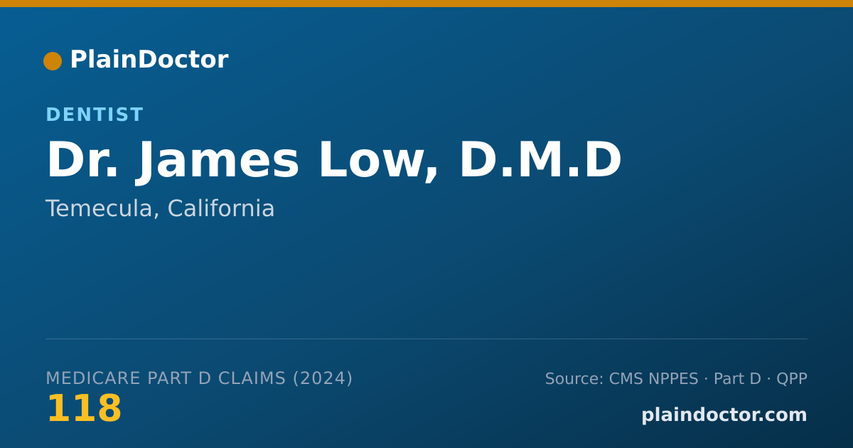 Shareable card for James Low, D.M.D - Dentist, Temecula, CA