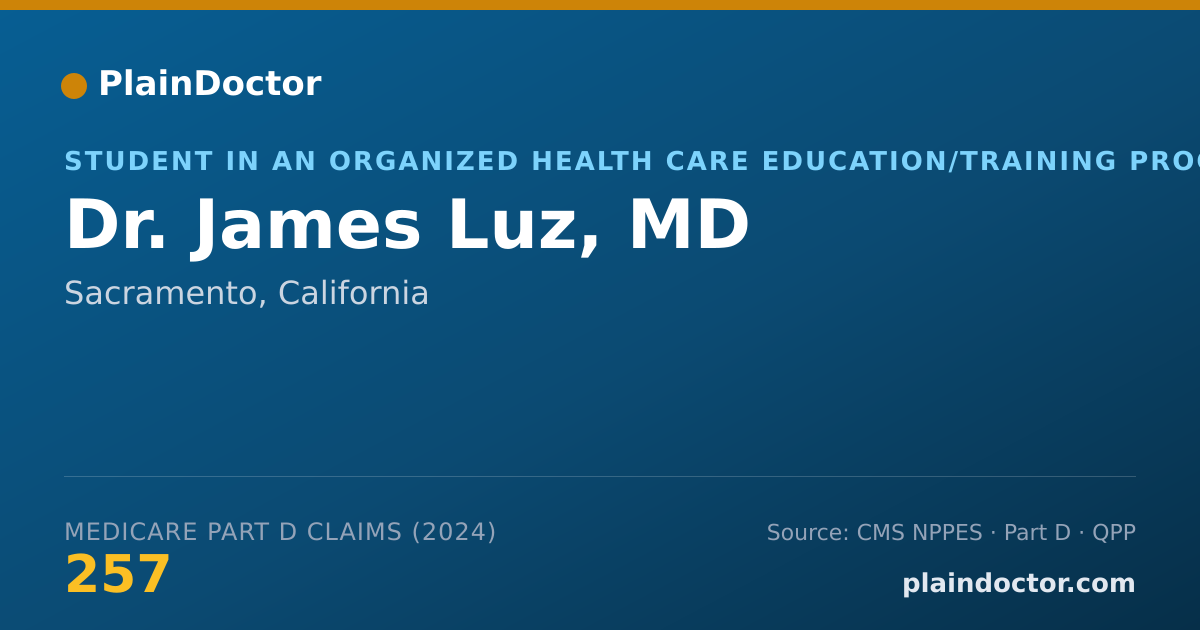 Shareable card for James Luz, MD - Student in an Organized Health Care Education/Training Program, Sacramento, CA