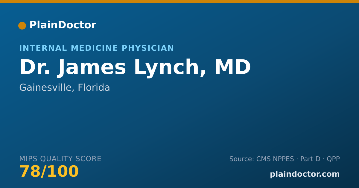 Shareable card for James Lynch, MD - Internal Medicine Physician, Gainesville, FL