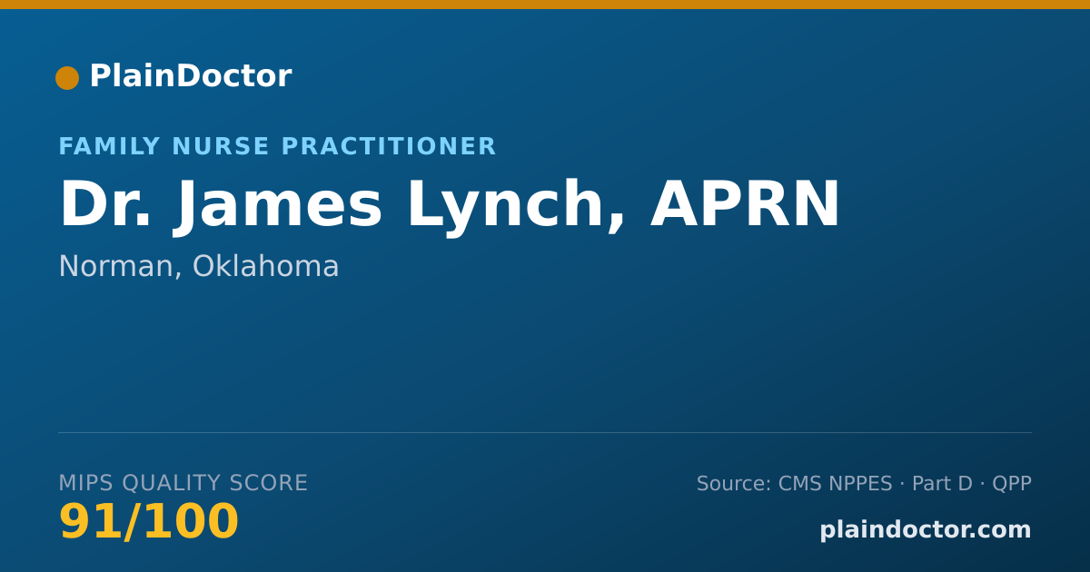 Shareable card for James Lynch, APRN - Family Nurse Practitioner, Norman, OK