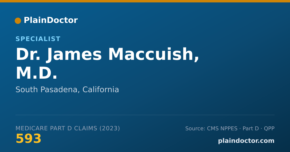 Shareable card for James Maccuish, M.D. - Specialist, South Pasadena, CA