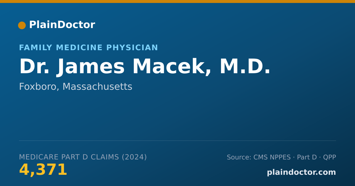 Shareable card for James Macek, M.D. - Family Medicine Physician, Foxboro, MA