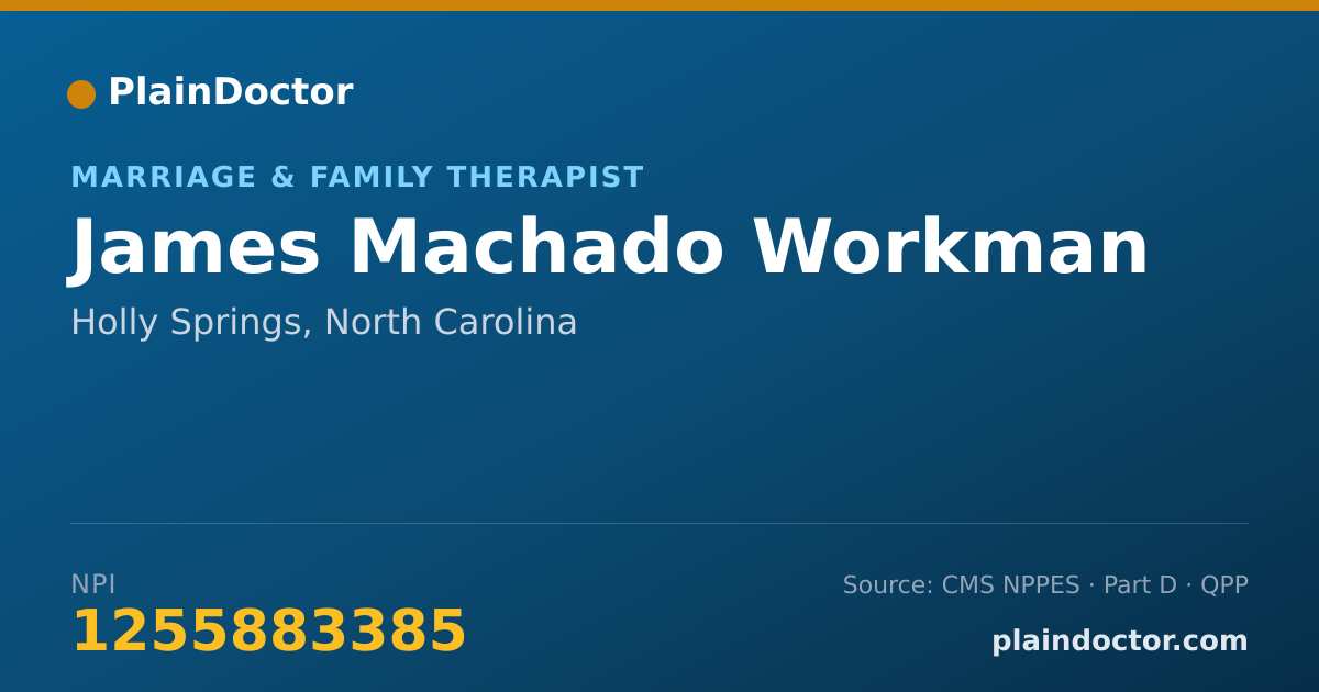 Shareable card for James Machado Workman - Marriage & Family Therapist, Holly Springs, NC