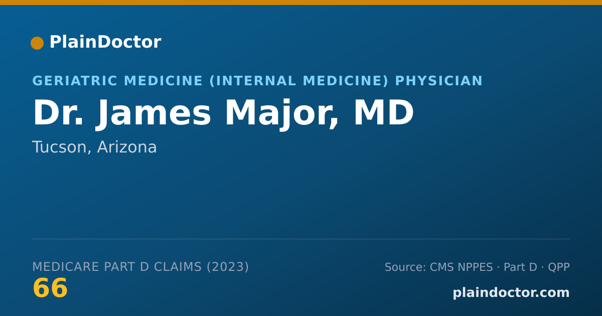 Shareable card for James Major, MD - Geriatric Medicine (Internal Medicine) Physician, Tucson, AZ