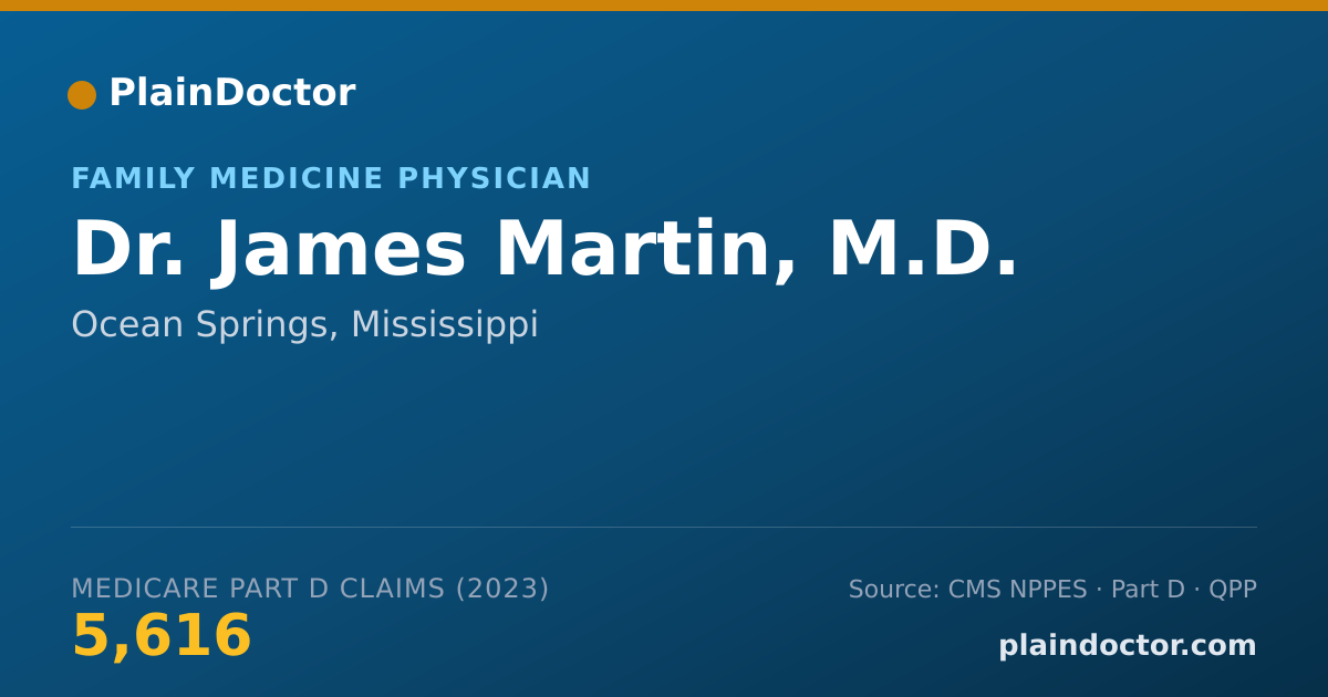 Shareable card for James Martin, M.D. - Family Medicine Physician, Ocean Springs, MS