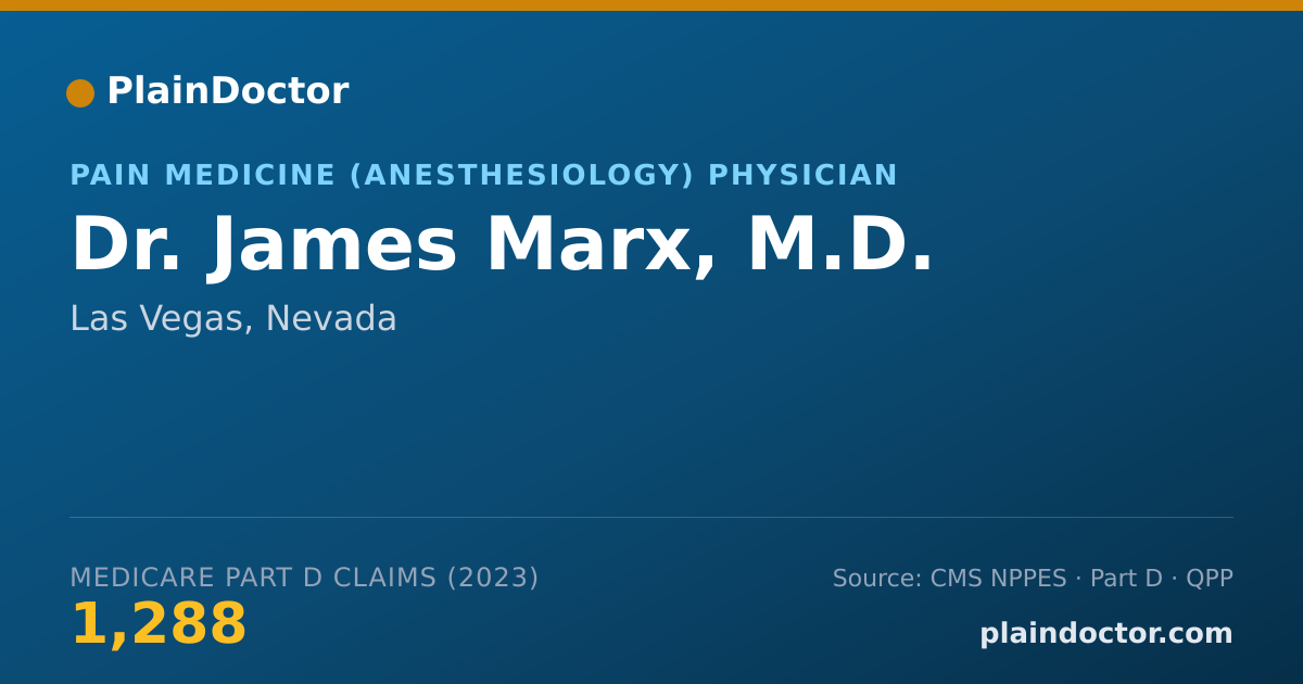 Shareable card for James Marx, M.D. - Pain Medicine (Anesthesiology) Physician, Las Vegas, NV