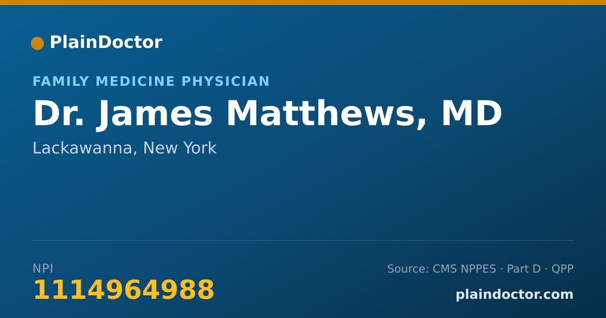 Shareable card for James Matthews, MD - Family Medicine Physician, Lackawanna, NY