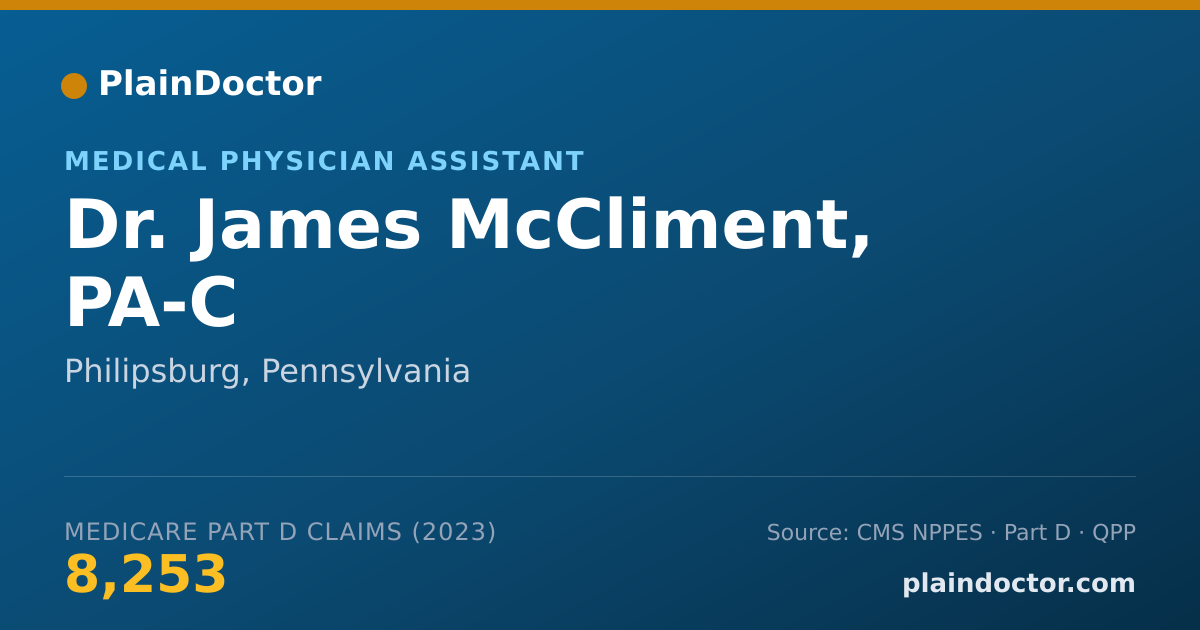 Shareable card for James McCliment, PA-C - Medical Physician Assistant, Philipsburg, PA