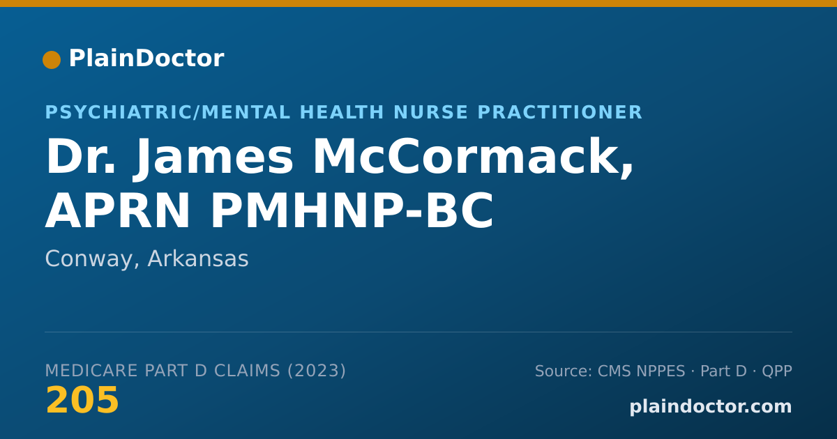 Shareable card for James McCormack, APRN PMHNP-BC - Psychiatric/Mental Health Nurse Practitioner, Conway, AR