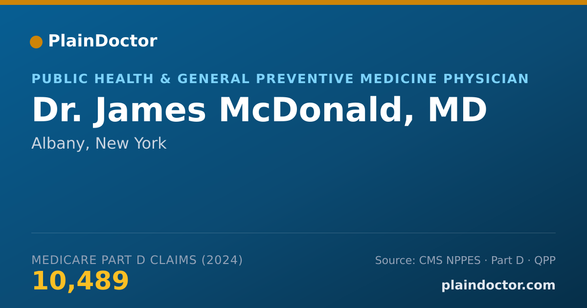 Shareable card for James McDonald, MD - Public Health & General Preventive Medicine Physician, Albany, NY