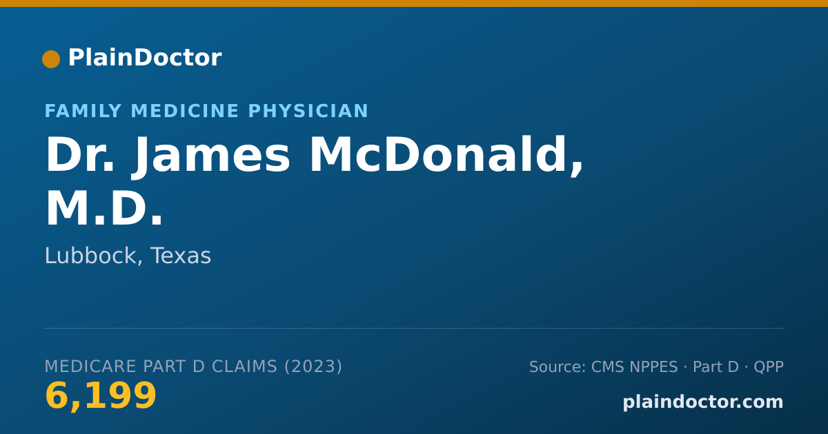 Shareable card for James McDonald, M.D. - Family Medicine Physician, Lubbock, TX