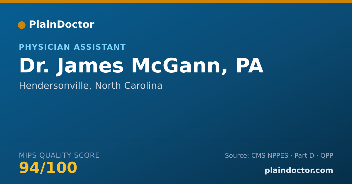 Shareable card for James McGann, PA - Physician Assistant, Hendersonville, NC