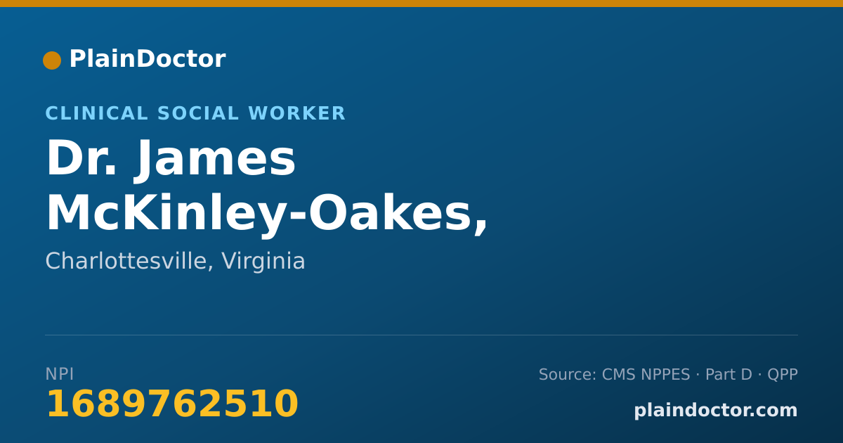 Shareable card for James McKinley-Oakes, L.C.S.W. - Clinical Social Worker, Charlottesville, VA