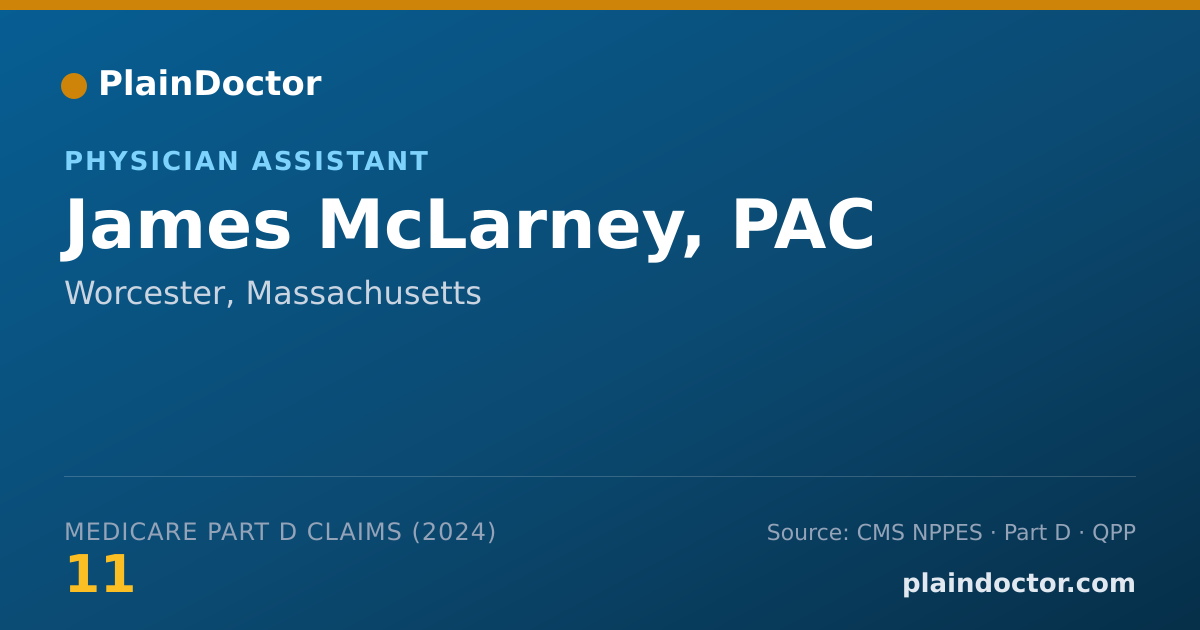 Shareable card for James McLarney, PAC - Physician Assistant, Worcester, MA