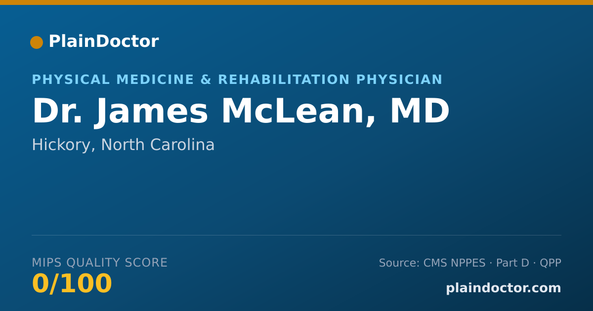 Shareable card for James McLean, MD - Physical Medicine & Rehabilitation Physician, Hickory, NC