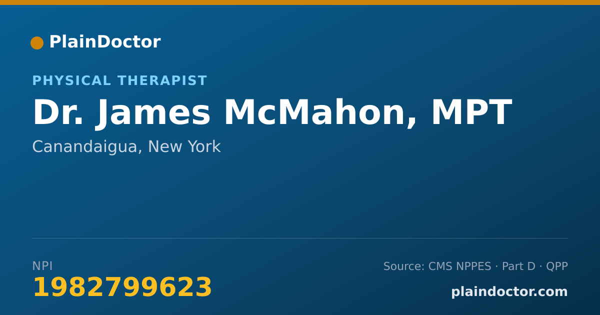 Shareable card for James McMahon, MPT - Physical Therapist, Canandaigua, NY
