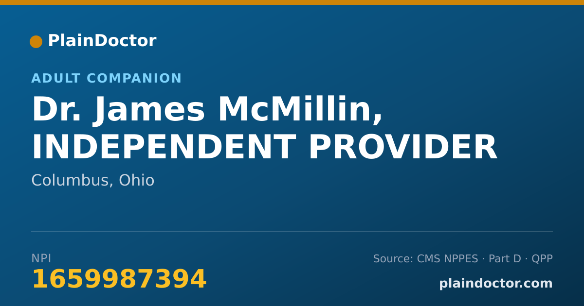 Shareable card for James McMillin, INDEPENDENT PROVIDER - Adult Companion, Columbus, OH