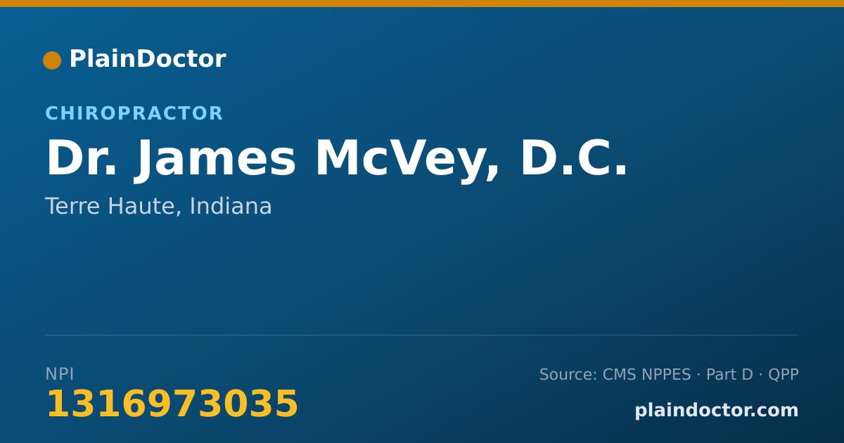 Shareable card for James McVey, D.C. - Chiropractor, Terre Haute, IN