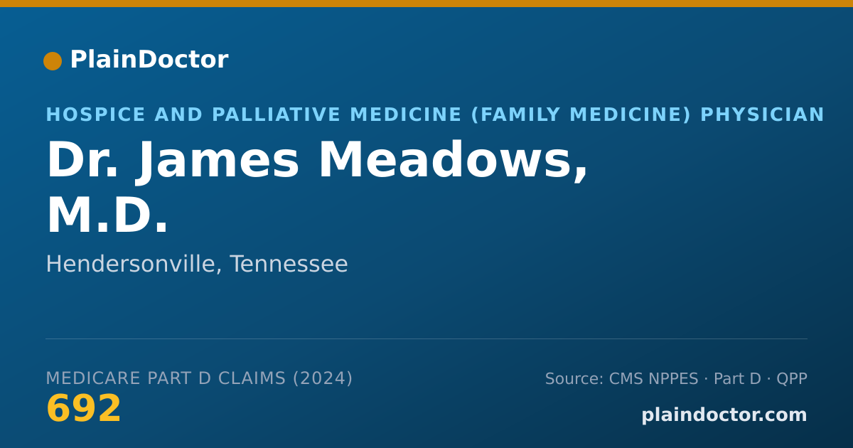 Shareable card for James Meadows, M.D. - Hospice and Palliative Medicine (Family Medicine) Physician, Hendersonville, TN