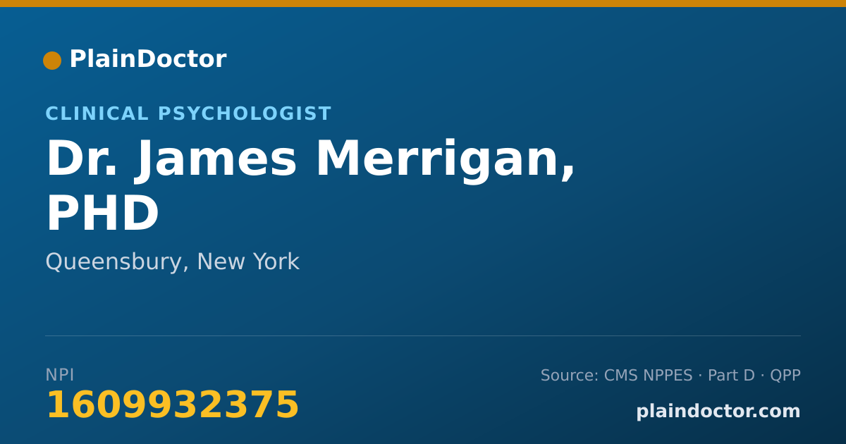 Shareable card for James Merrigan, PHD - Clinical Psychologist, Queensbury, NY