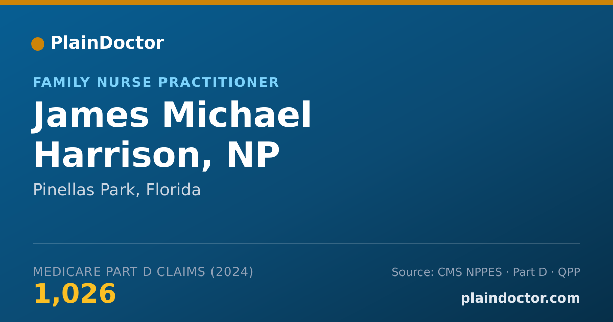 Shareable card for James Michael Harrison, NP - Family Nurse Practitioner, Pinellas Park, FL
