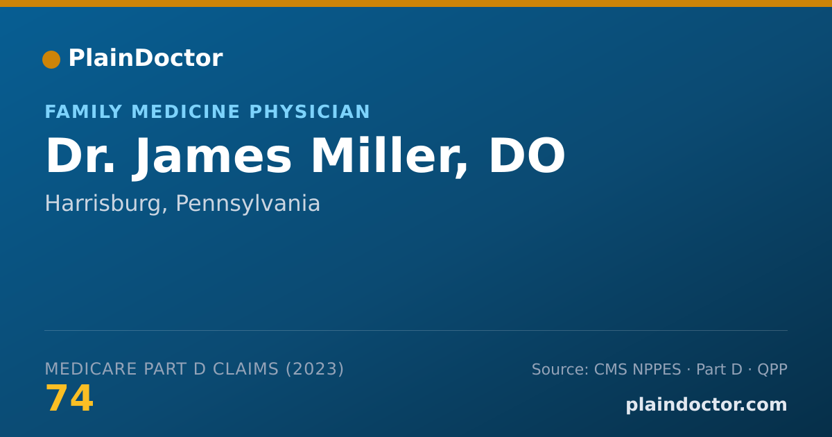 Shareable card for James Miller, DO - Family Medicine Physician, Harrisburg, PA