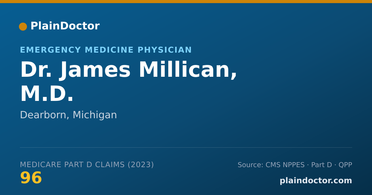 Shareable card for James Millican, M.D. - Emergency Medicine Physician, Dearborn, MI