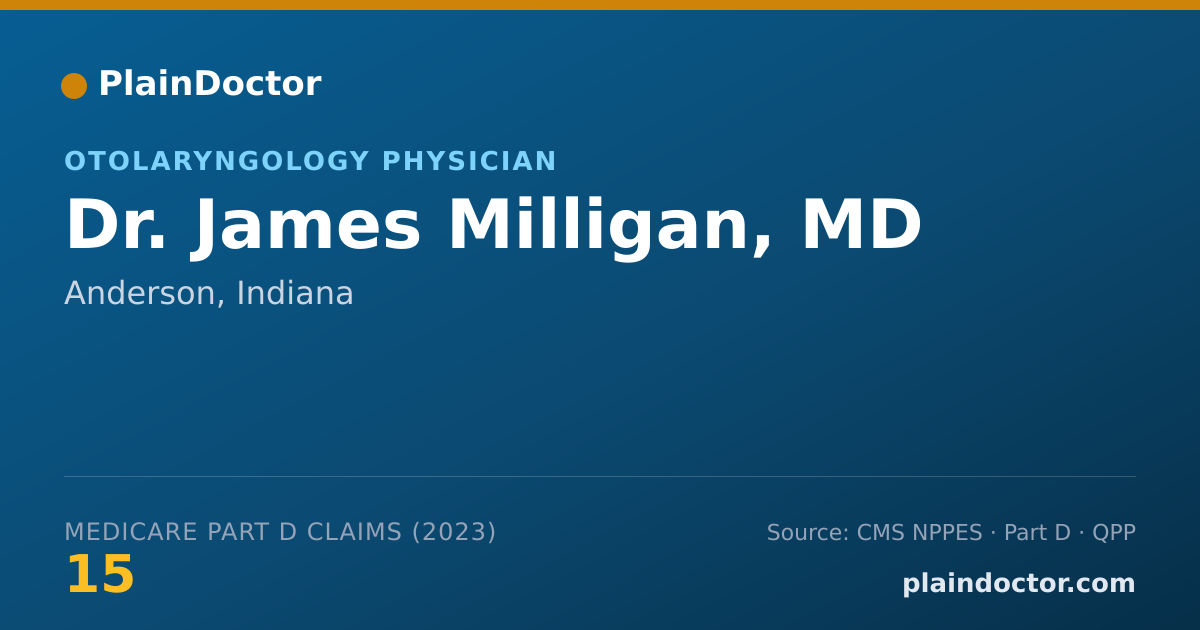 Shareable card for James Milligan, MD - Otolaryngology Physician, Anderson, IN