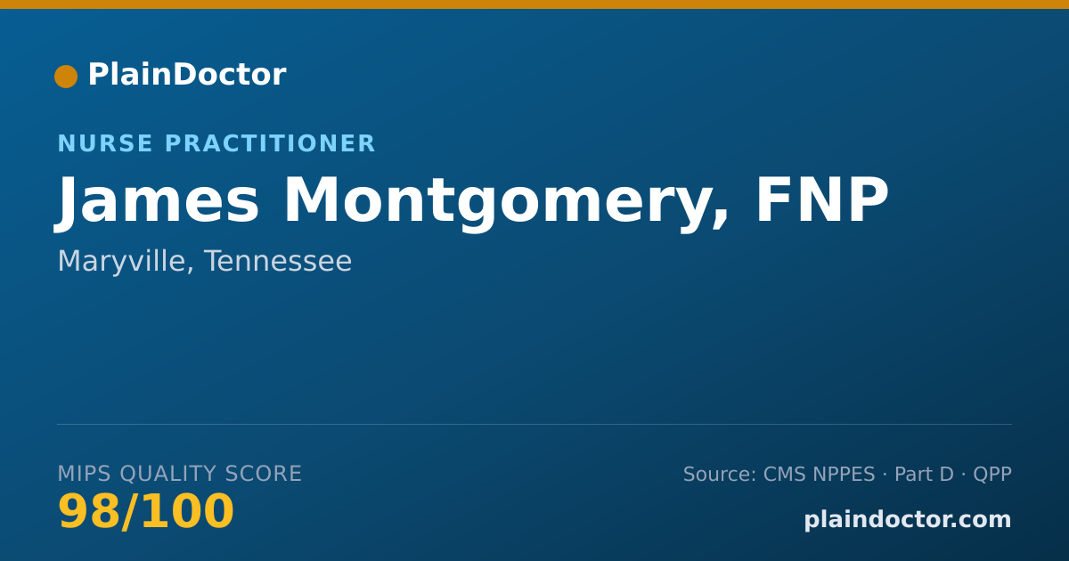 Shareable card for James Montgomery, FNP - Family Nurse Practitioner, Maryville, TN