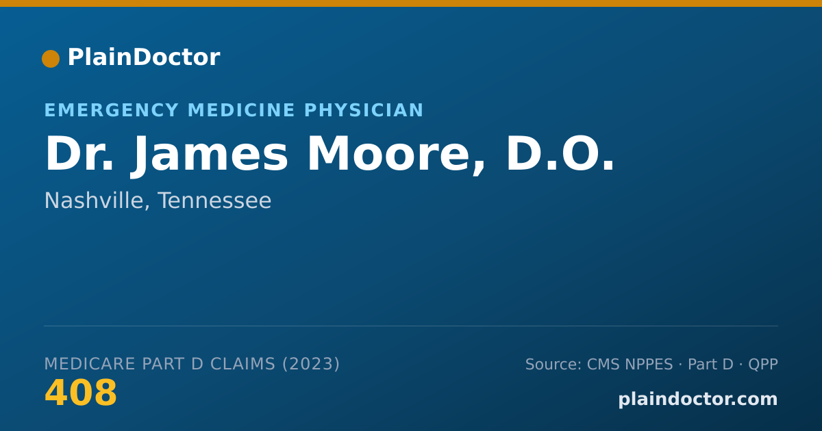 Shareable card for James Moore, D.O. - Emergency Medicine Physician, Nashville, TN
