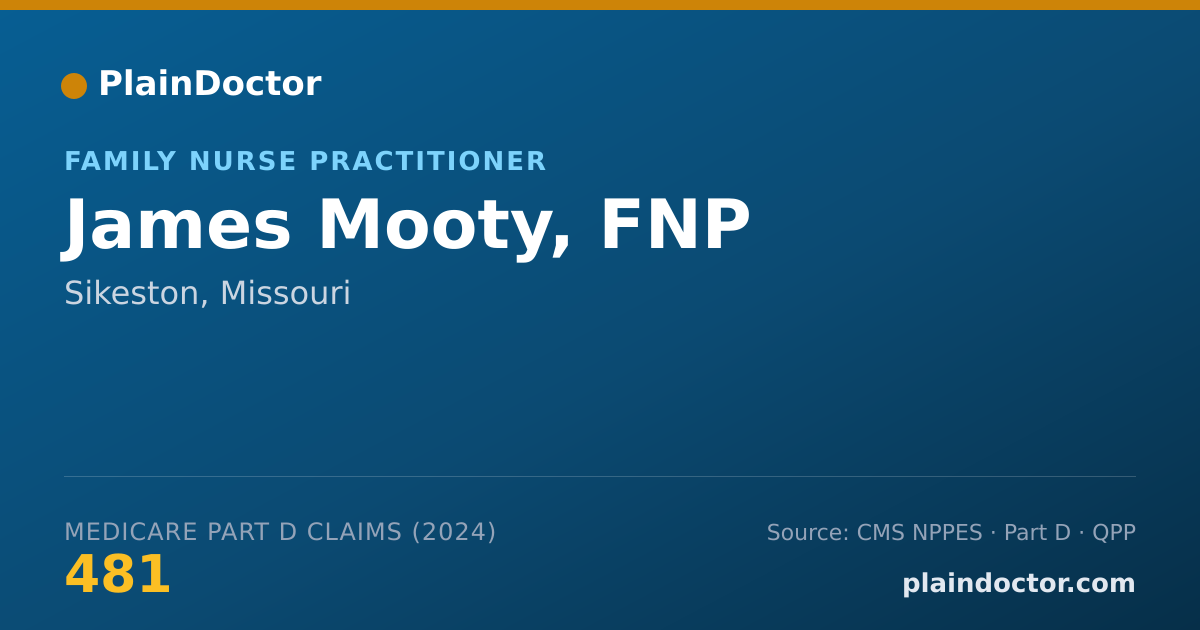 Shareable card for James Mooty, FNP - Family Nurse Practitioner, Sikeston, MO