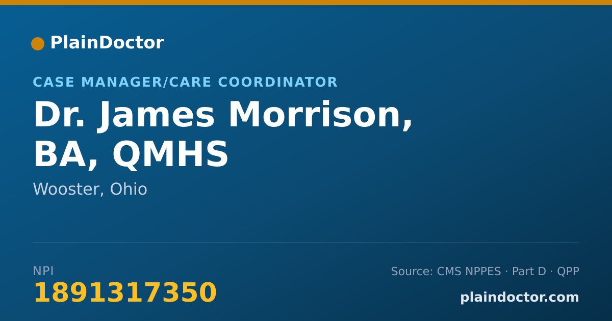 Shareable card for James Morrison, BA, QMHS - Case Manager/Care Coordinator, Wooster, OH