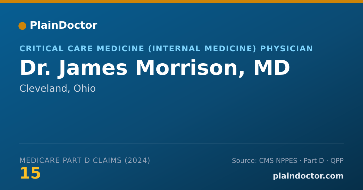 Shareable card for James Morrison, MD - Critical Care Medicine (Internal Medicine) Physician, Cleveland, OH