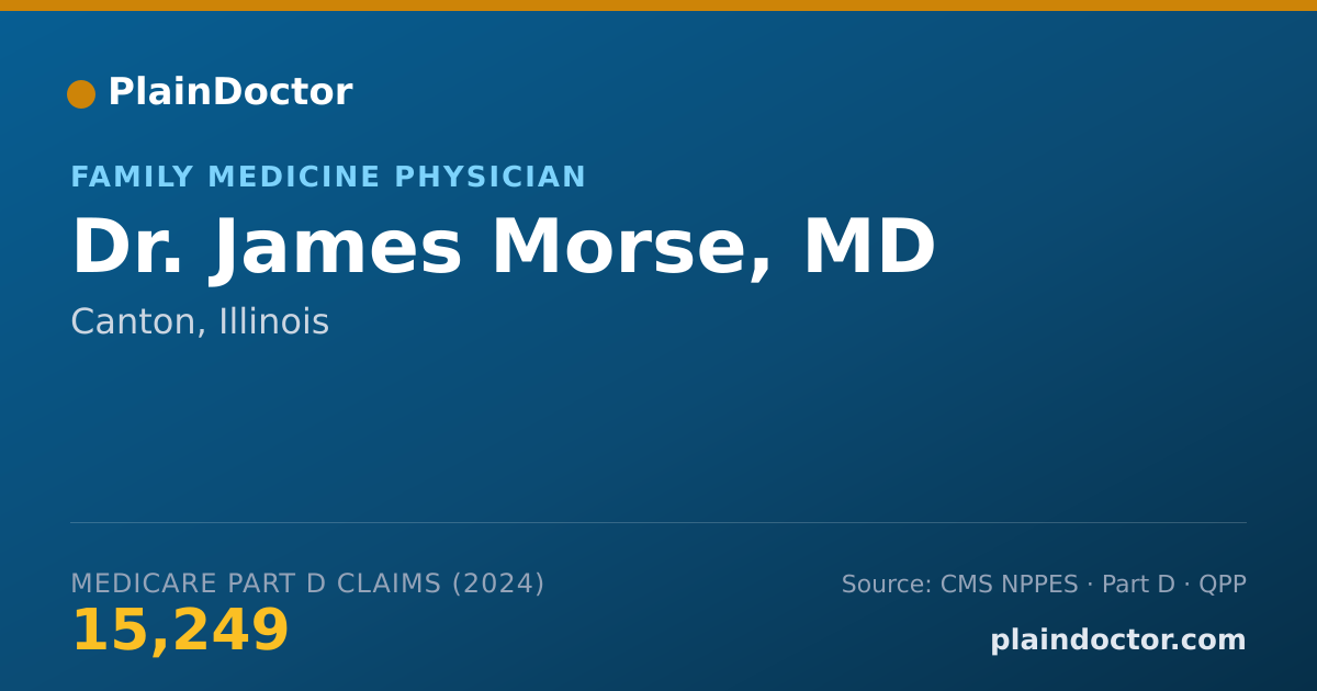 Shareable card for James Morse, MD - Family Medicine Physician, Canton, IL