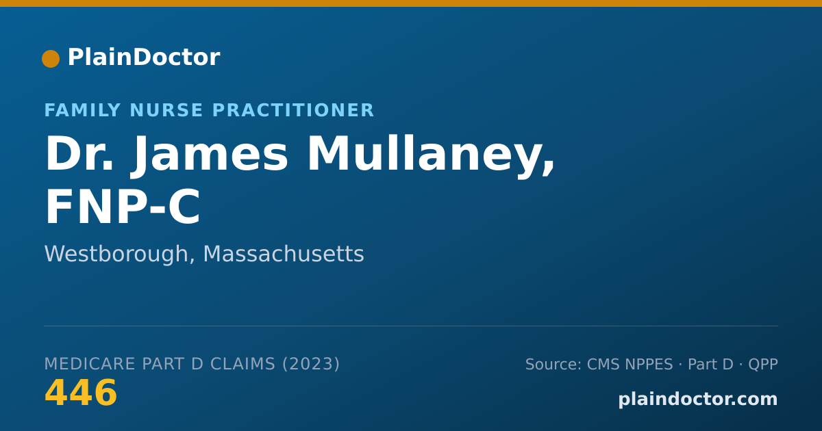 Shareable card for James Mullaney, FNP-C - Family Nurse Practitioner, Westborough, MA