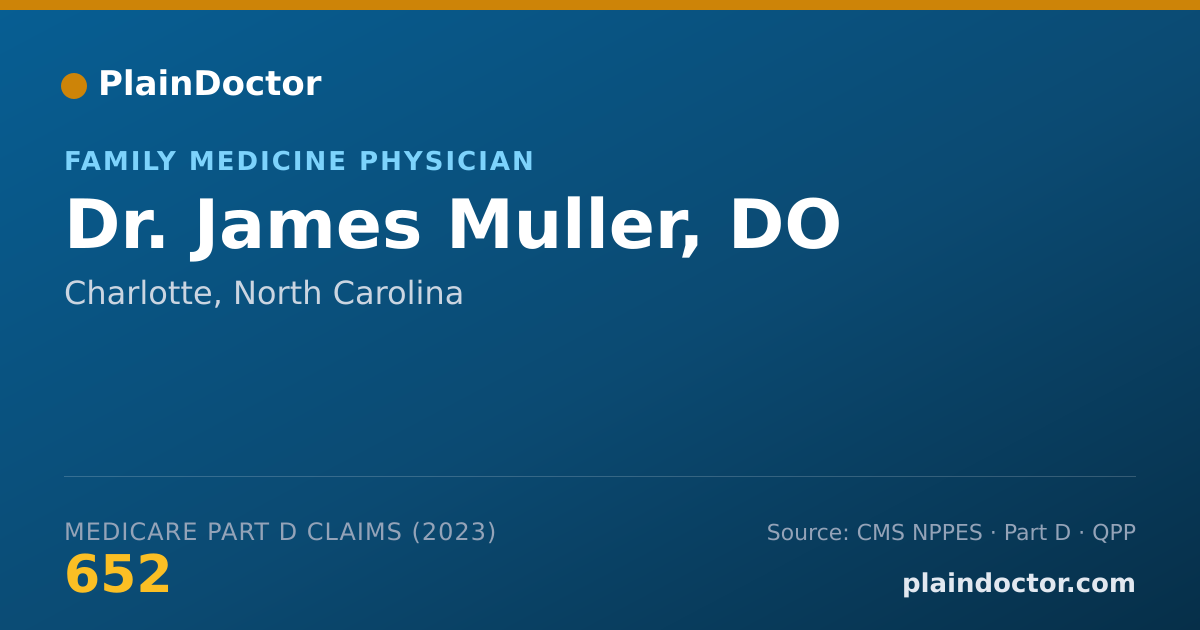Shareable card for James Muller, DO - Family Medicine Physician, Charlotte, NC