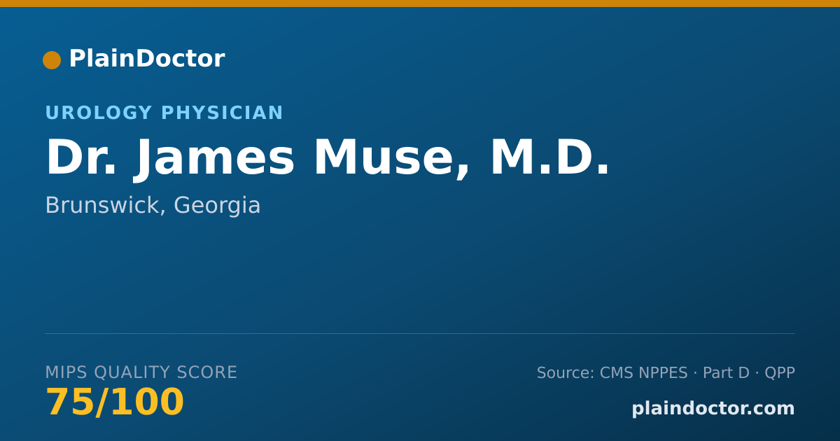 Shareable card for James Muse, M.D. - Urology Physician, Brunswick, GA