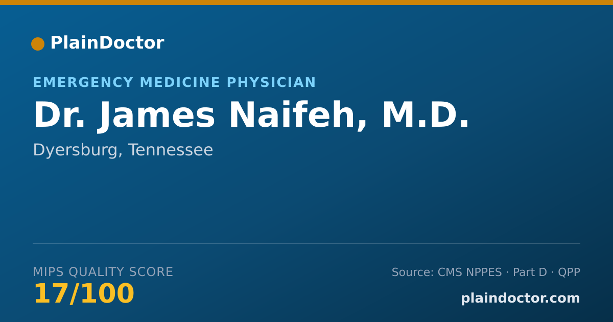 Shareable card for James Naifeh, M.D. - Emergency Medicine Physician, Dyersburg, TN