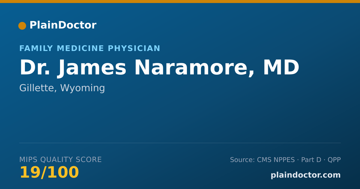 Shareable card for James Naramore, MD - Family Medicine Physician, Gillette, WY