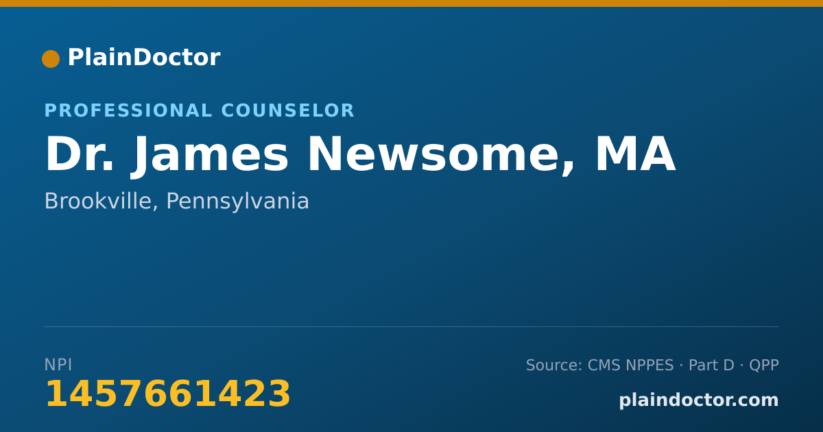 Shareable card for James Newsome, MA - Professional Counselor, Brookville, PA