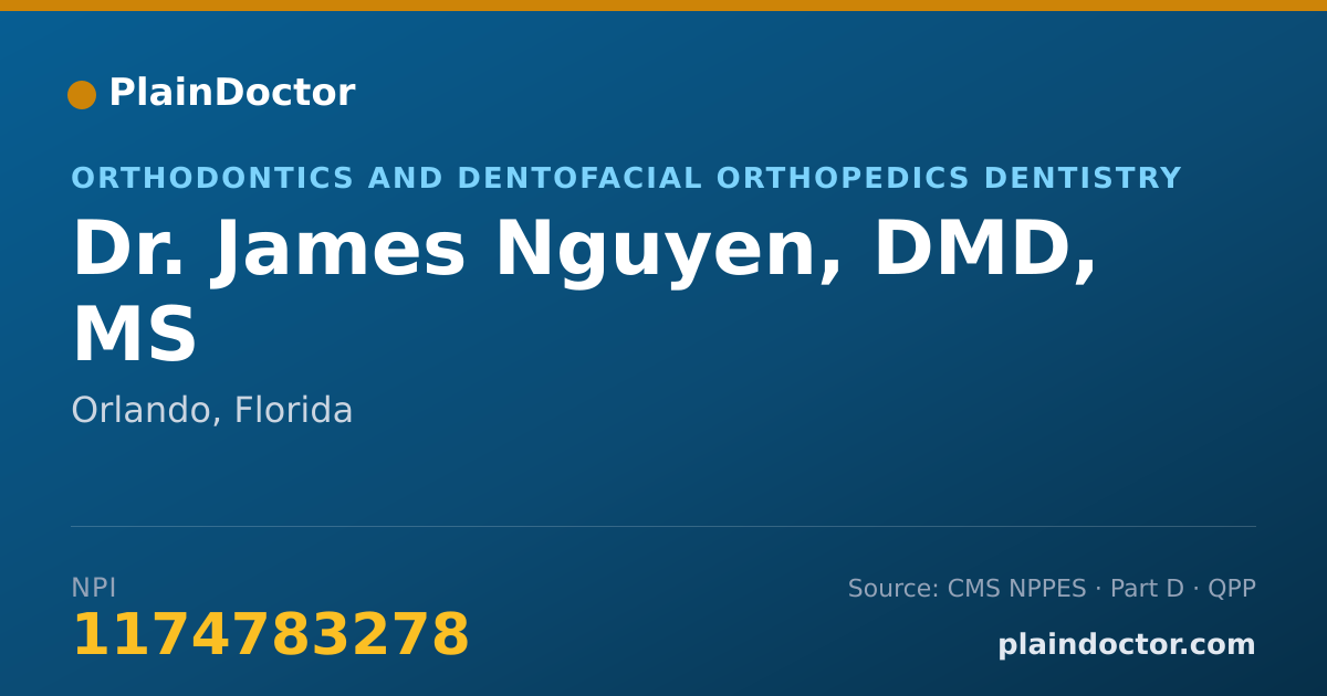 Shareable card for James Nguyen, DMD, MS - Orthodontics and Dentofacial Orthopedics Dentistry, Orlando, FL